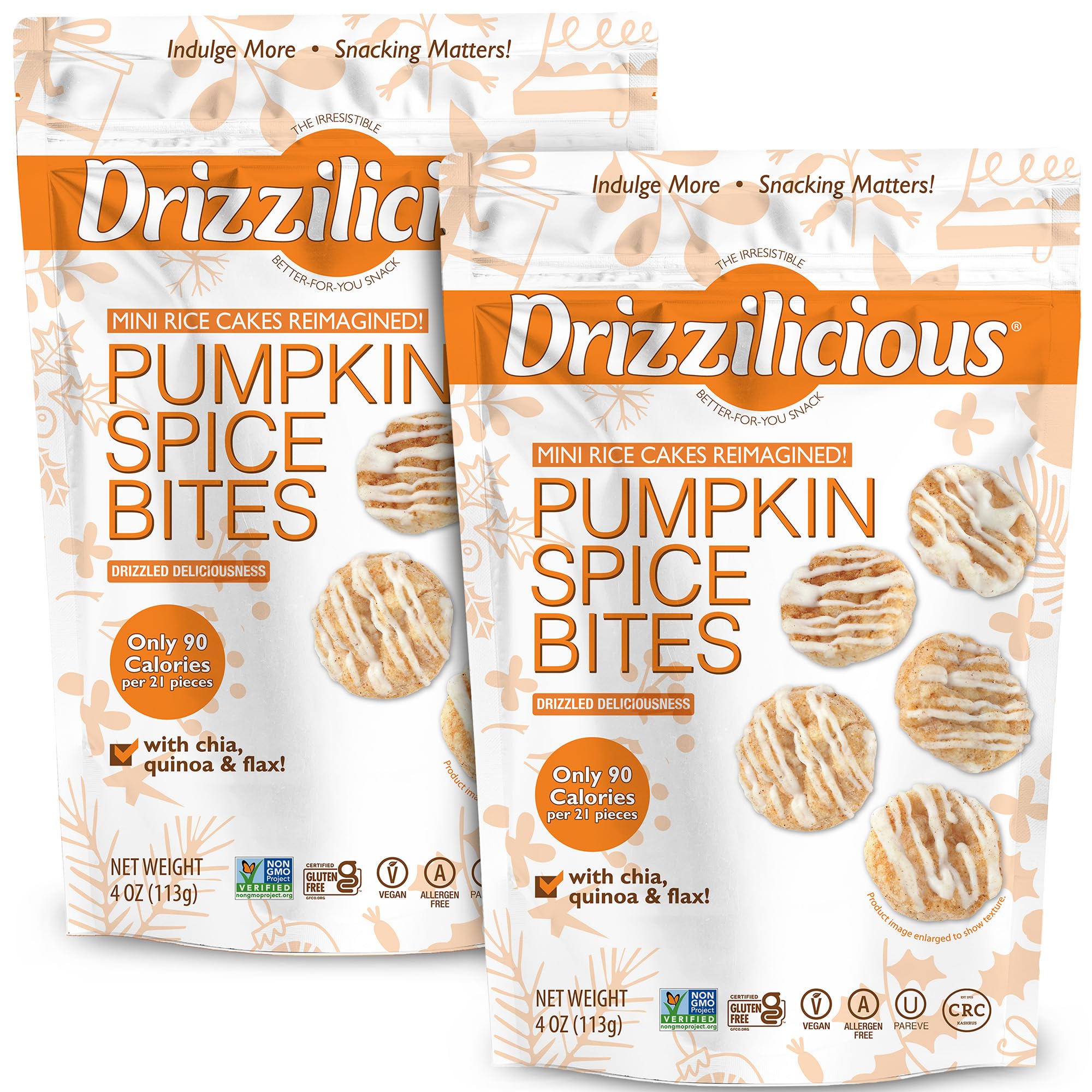 Drizzilicious Mini Flavored Rice Cakes - Rice Crisps, Healthy